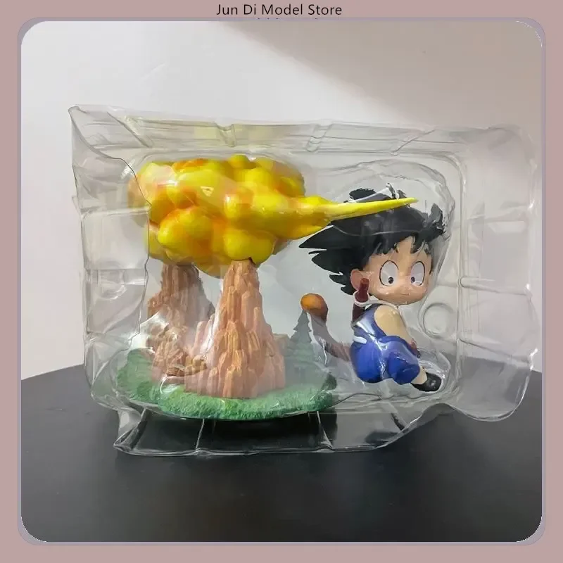 ドラゴンボール-子供悟空-21cm-アクションフィギュア-飛行する雲像-赤青黄の衣装-アニメコレクタブルトイ-デスクトップデコレーション