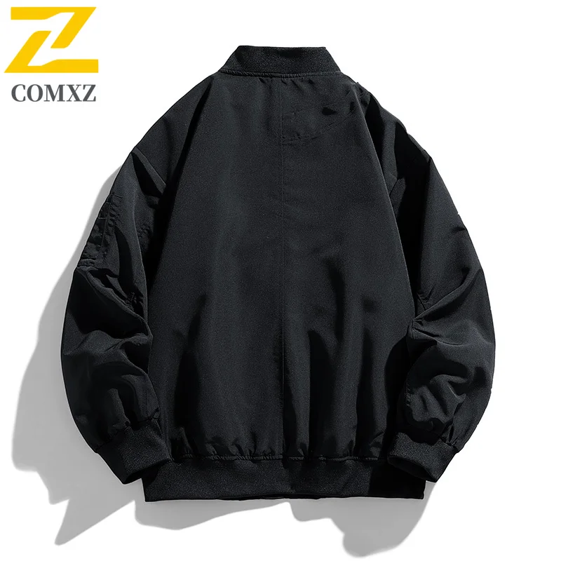 COMXZ Baseball Jacket Male Vintage Loose Fit Working Tooling Jackets Fashion Streetwear Windproof Spring Autumn New Clothing