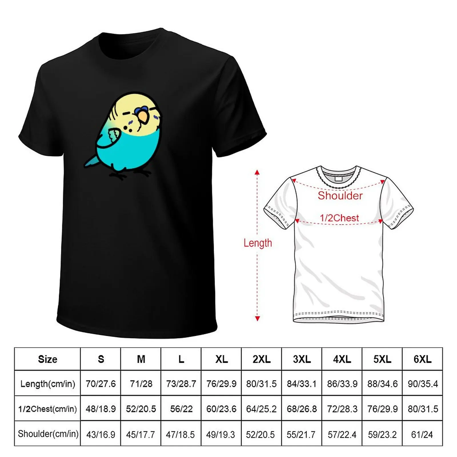Chubby Sky Blue Yellow-headed English Budgie - Male T-Shirt Dry Fit Athletic Short Sleeve Shirt