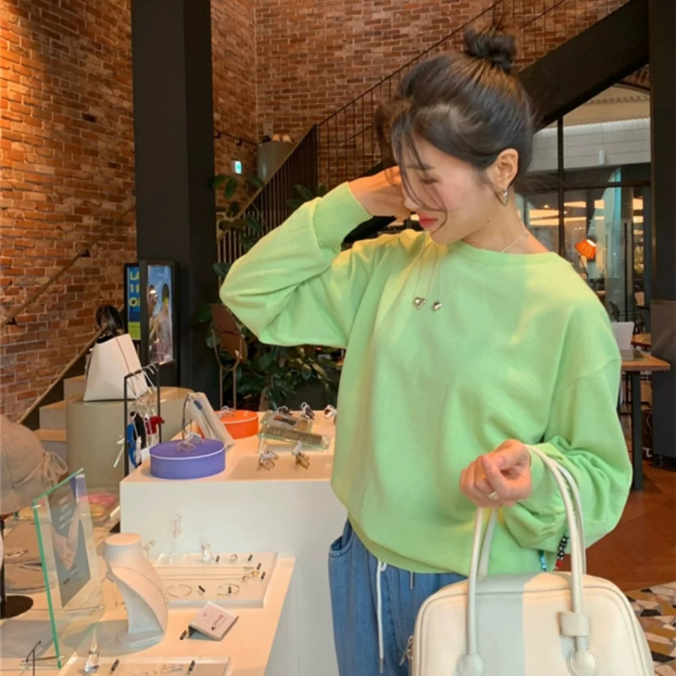 Setelan Dua Potong Wanita Sweater Rajut Lebar dan Celana Jeans Kasual Gaya Korea Koleksi Musim Gugur