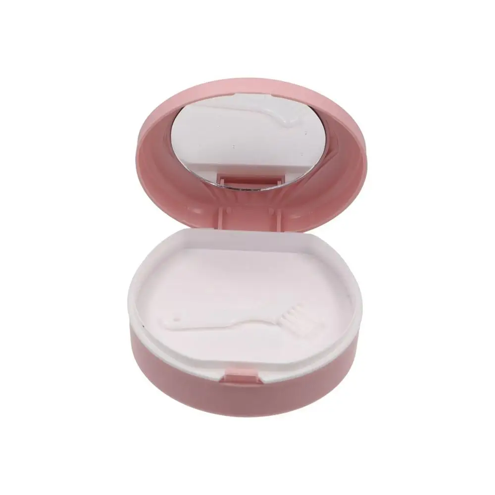 

Double Layer Orthodontic Retainer Case Mouthguard with Mirror False Teeth Box Sealed Soaking Teeth Braces Container Oral Care