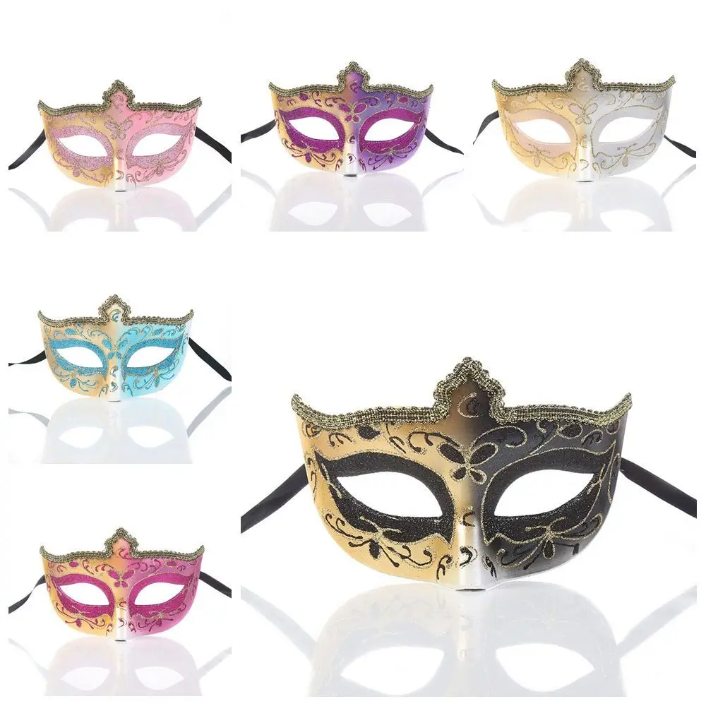 Party Cosplay Props Halloween Masks Half Face Mask Masquerade Cosplay Mask Glitter Mask Plastic Carnival Costume Props