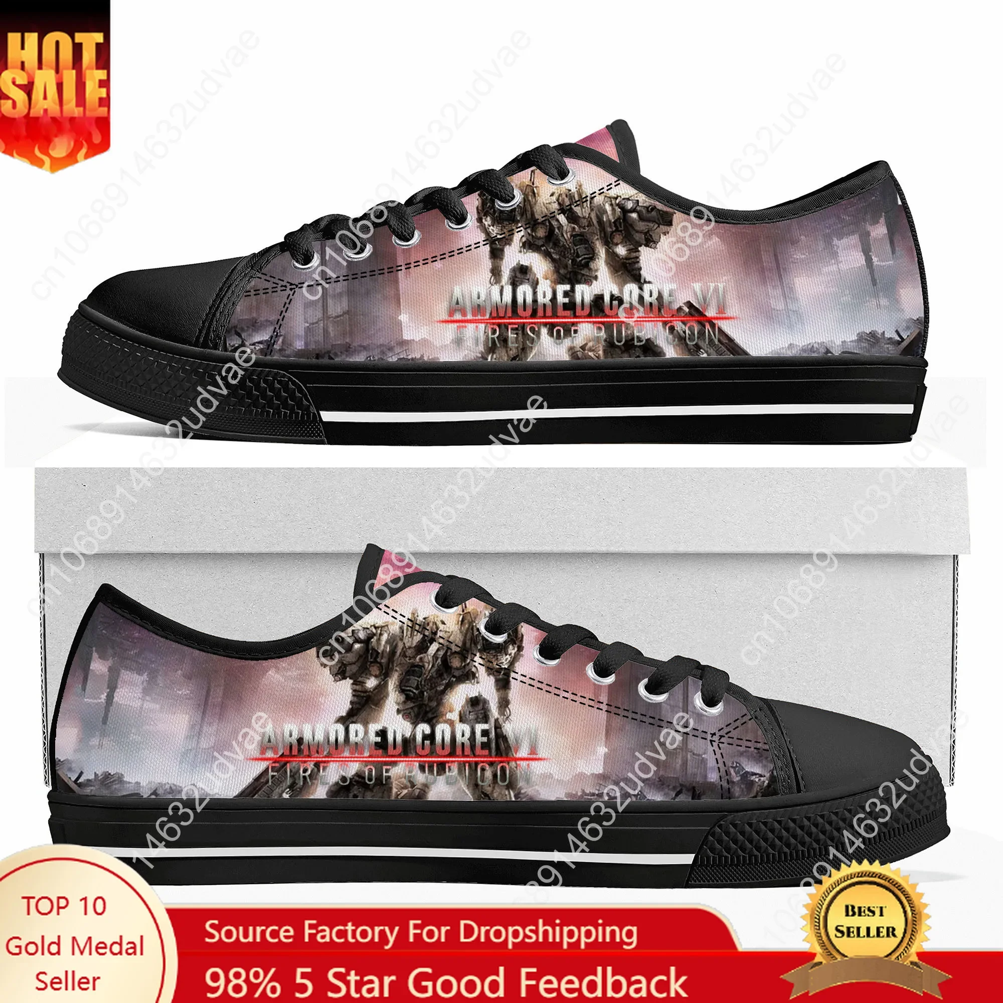 

Armored Core VI Fires of Rubicon Low Top Shoes Men Women Teenager Sneakers Canvas Sneaker Casual Customized Shoe Black Sole