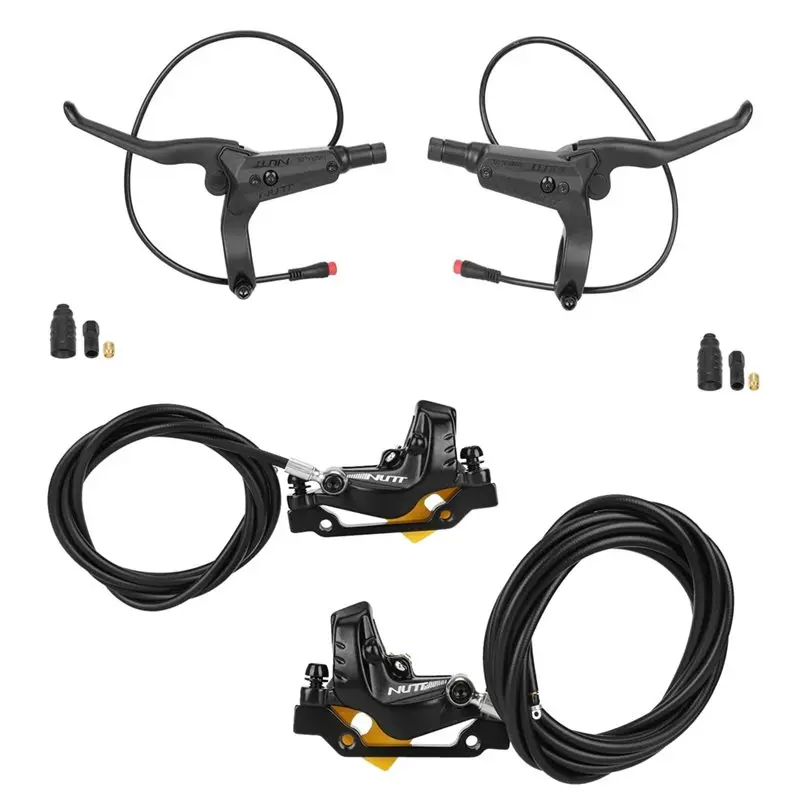 

NALFI-NUTT 4 Piston Scooter Brake Kit Y-5 Hydraulic Disc Brakes Rotor For KUGOO Kukirin G4 Max Scooter