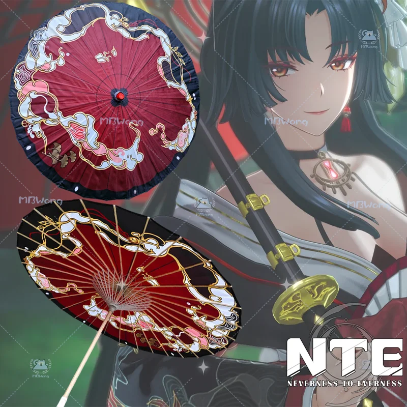 Image of Game Neverness To Everness Hotori Cosplay-Requisite, Hotori-Regenschirm, Spiel-Requisite, traditioneller Sonnenschirm, Hand-Requisite für Halloween-Party, Erwachsene