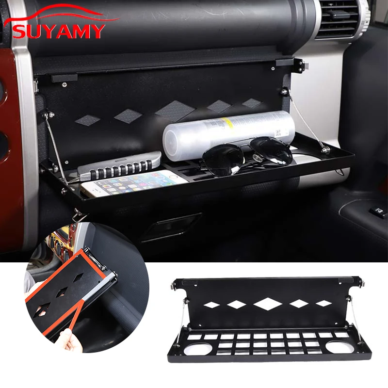 

Car Co-Pilot Storage Rack Multifunctional Folding Food Cup Tray Holder For Toyota FJ Cruiser 2007-2021 Auto Accessories Styling