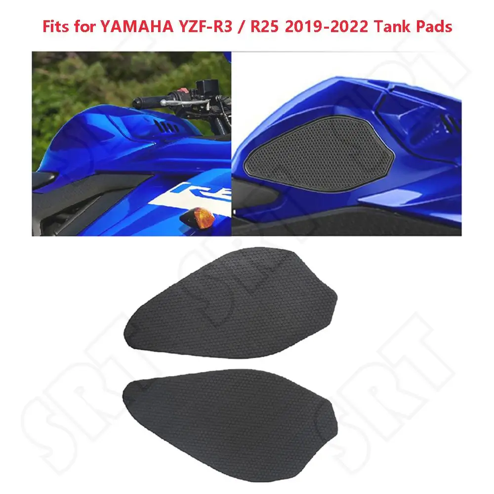 

Fits for Yamaha YZF R3 R25 YZF-R3 YZF-R25 ABS 2019-2023 Motorcycle TankPad Side Fuel Tank Traction Knee Grips Anti Slip Pads