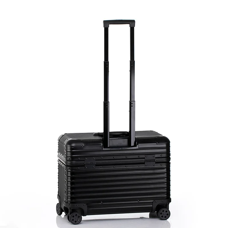 Suitcase Trip Cabin Small 100% Aluminum Metal Luggage Travel Wheeled Suitcases Camera Box Trolley Case 18/20/22 Inch Carry-Ons