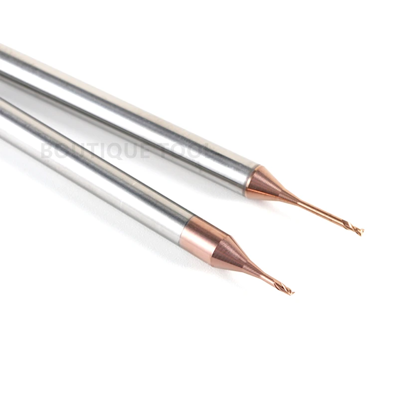D0.3/0.4/0.5/0.6/0.7/0.8/0.9mm Mini Long Neck End Groove Milling Cutter Ball R0.15/0.2/0.25/0.3/0.35/0.4/0.45 For Steel Aluminum