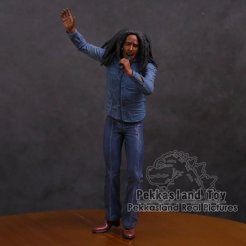 Bob Marley Music Legends Jamaica Singer y micrófono PVC figura de acción juguete de modelos coleccionables 18cm