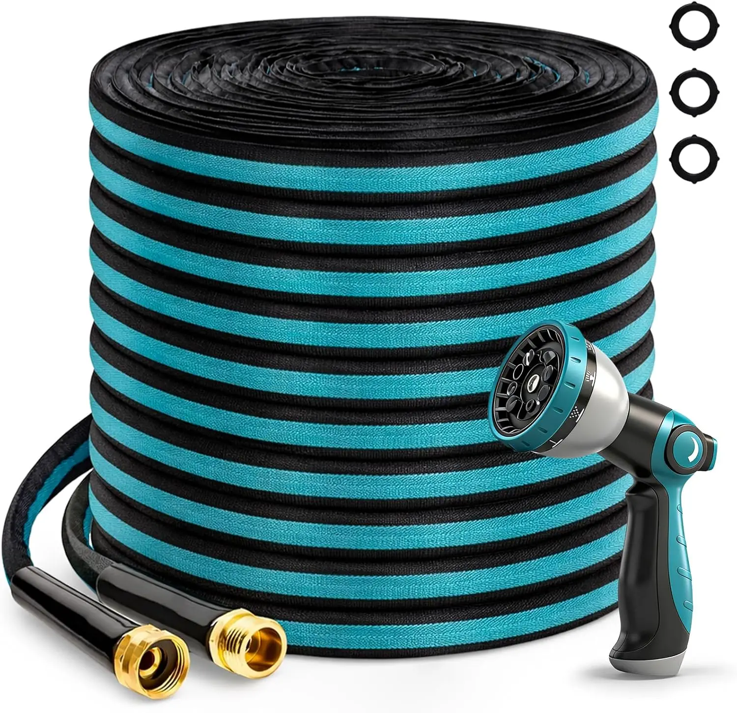 

Садовый шланг 30 м (100 футов), гибкий, не расширяющийся, не перегибающийся, с насадкой-распылителем на 10 режимов, легкий, герметичный, плоский шланг