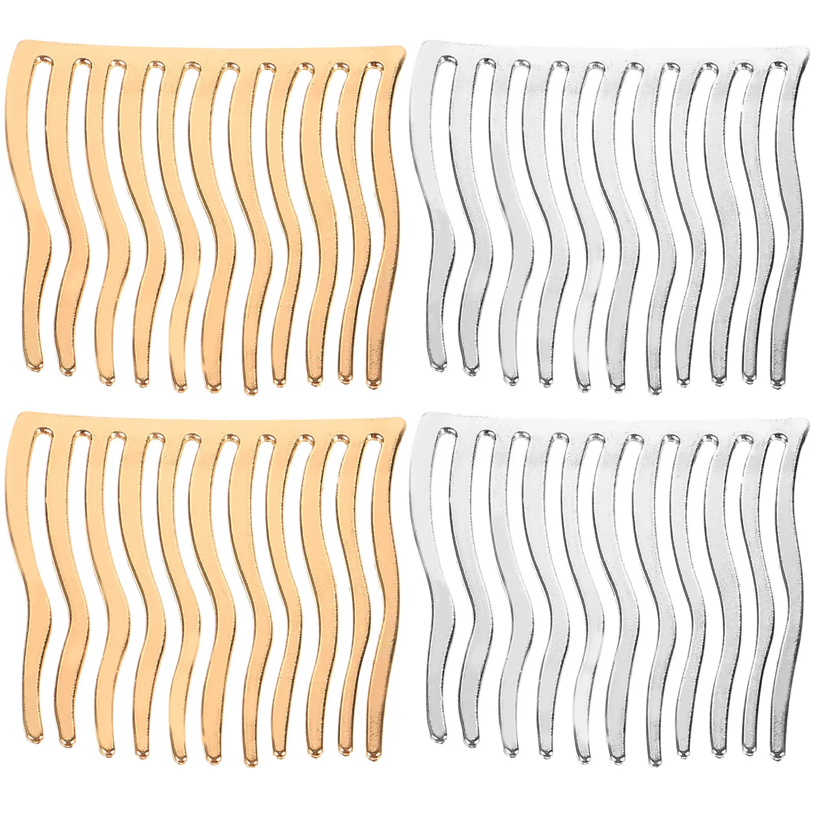 

4Pcs Metal Hair Side Combs for Women Rust Resistant Smooth Decorative Wedding Bridal Prom Party Styling Lightweight Easy Grip