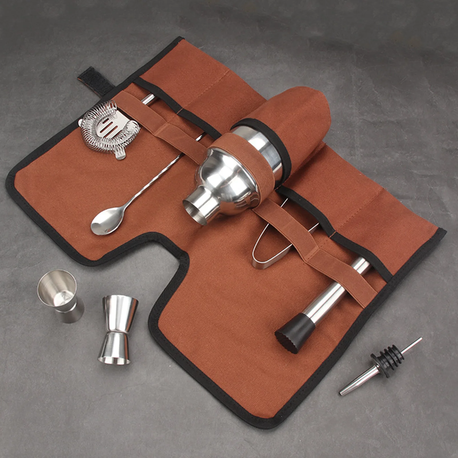 

Сумка бармена для коктейльного набора, портативная складная сумка-ролл с ремнем, профессиональная сумка для миксологии, для кемпинга и активного отдыха