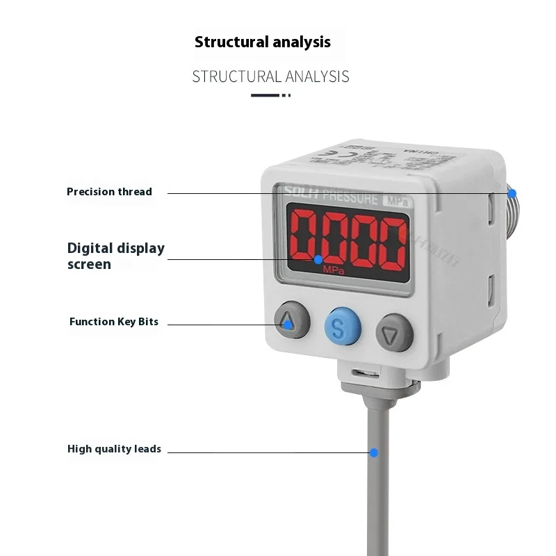 ISE80Pressure Gauge with Digital Display High Precision Digital Pressure Gauge SwitchISE80-02-R/ISE80-02-T