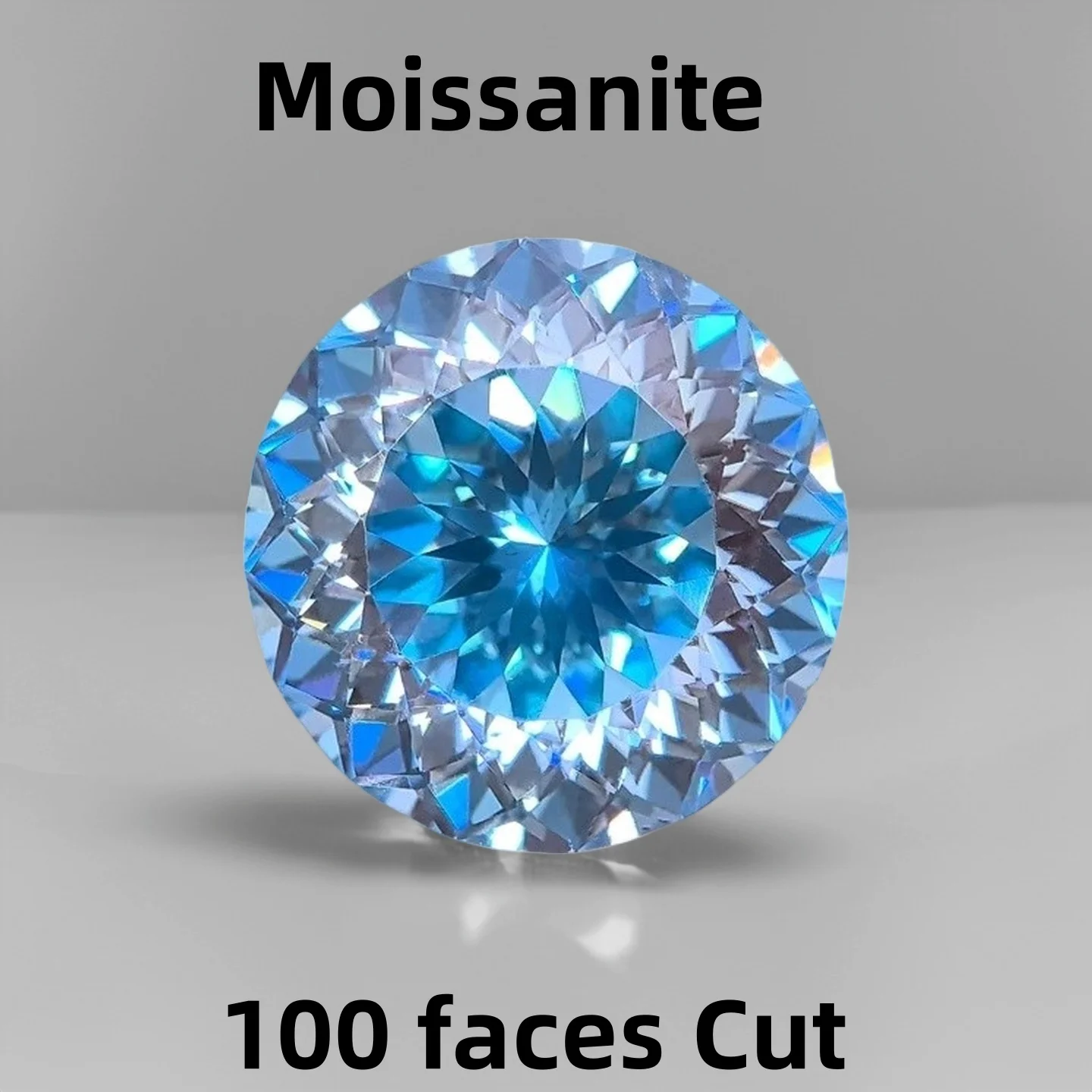 

Moissanite Stones 100 Faces Cut Aquamarine Colour Round Shape with GRA Certificate DIY Jewelry Ring Earrings Making Materials