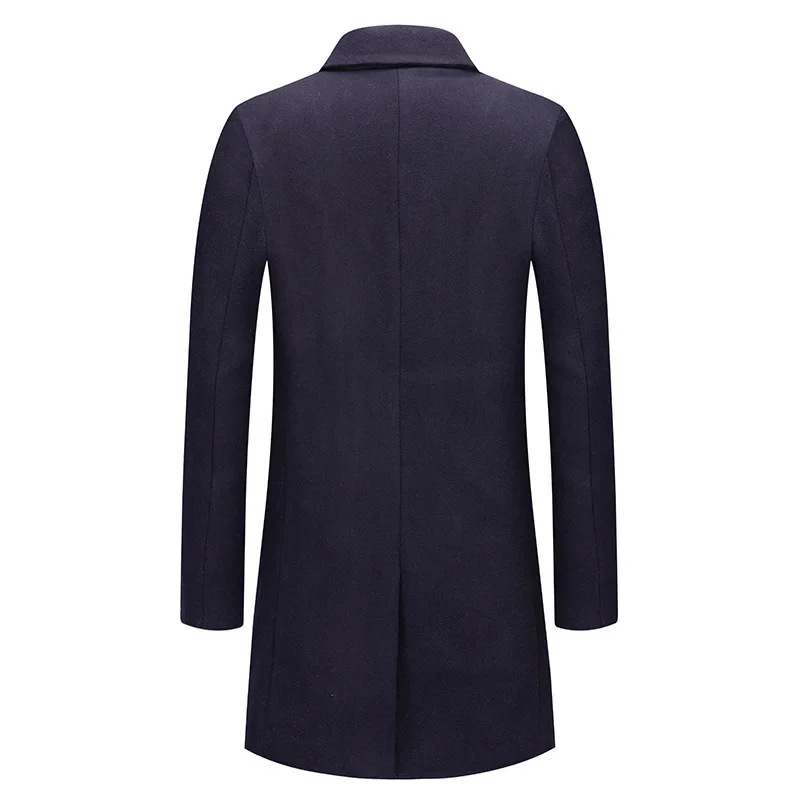 New Winter Men Cashmere Overcoats Business Casual Trench Coats Man Fleece Warm Woolen Blends High Quality Man Long Jackets 4XL