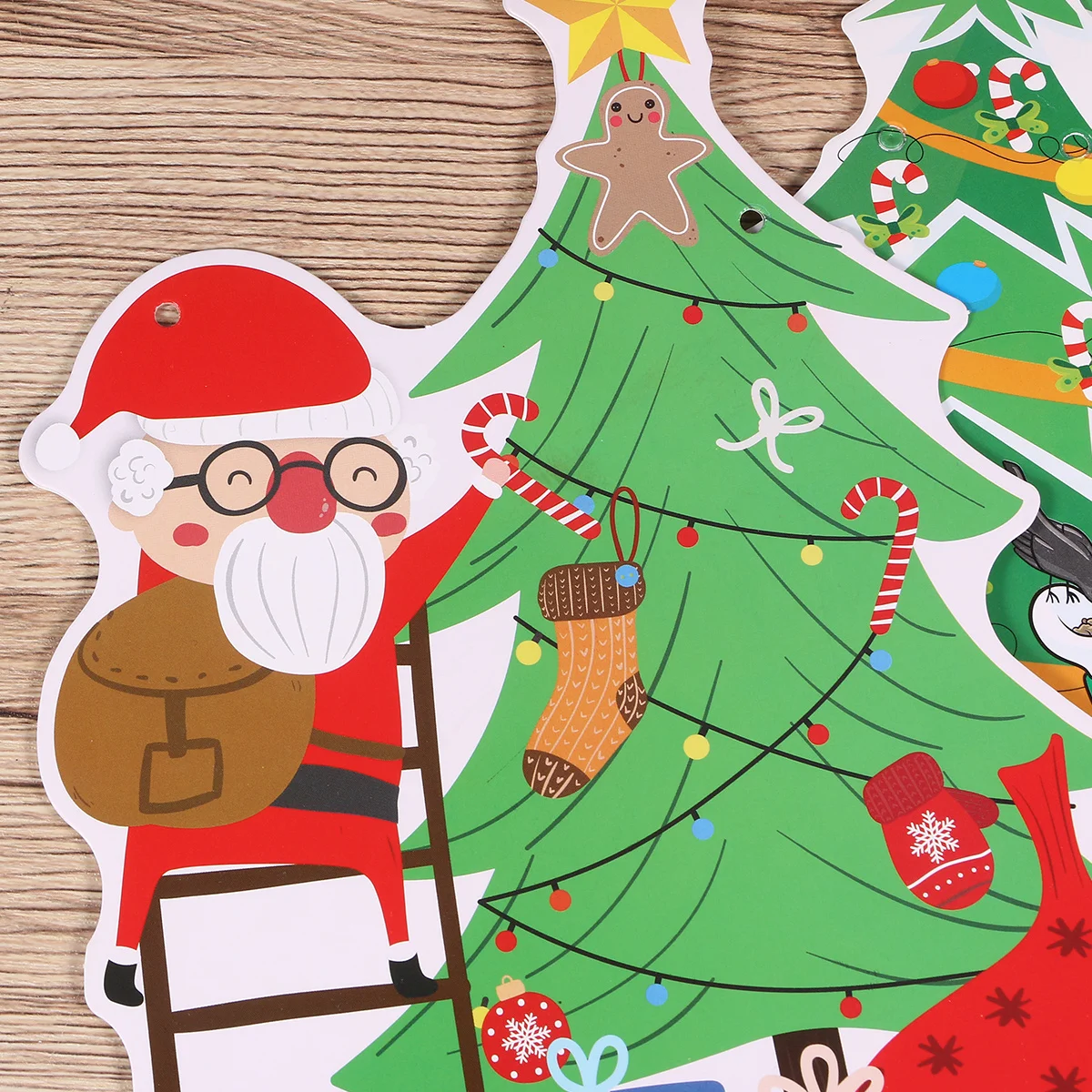 

Christmas Tree Banner Paper Garland Fine Craftsmanship Hanging Decoration Kids Room Party Background Photo Props