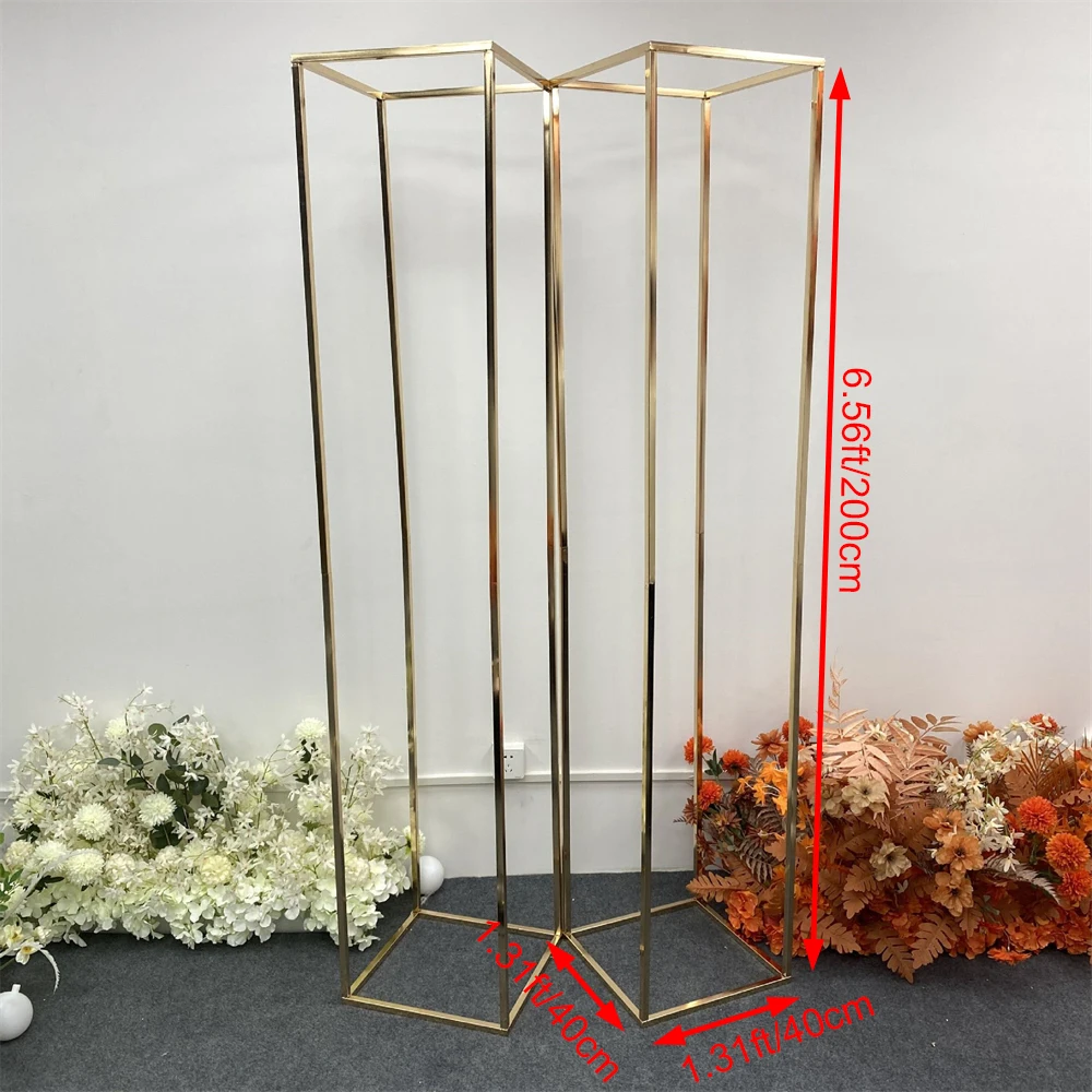 Gold Plating Wedding Arch Balloon Frame, Event Decor Props, Marriage Metal, Home Decoration, 40x40cm