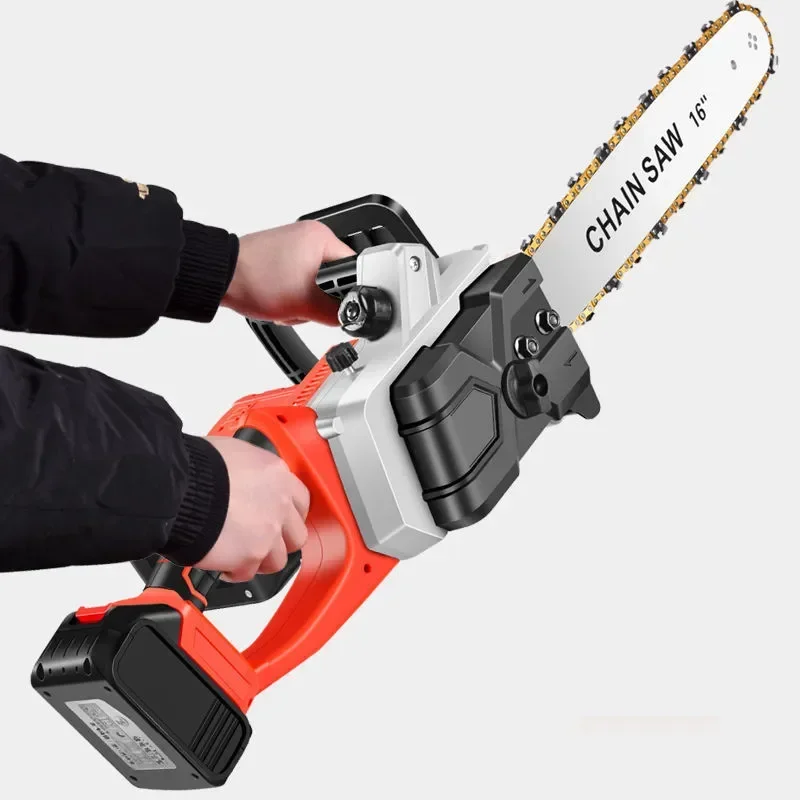 Original brand new16 Inch Single Hand Saw Double Electric Double Chain Cordless Electric Chainsaw Motor  Chain Saw Portable Batt