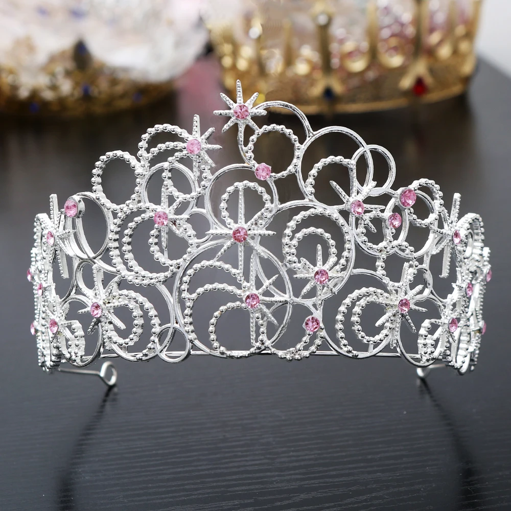 

Shiny Rhinestones Delicate Metal Princess Crown Headband for Women Cosplay Accessories Stage Queen Headgear for Party Christmas