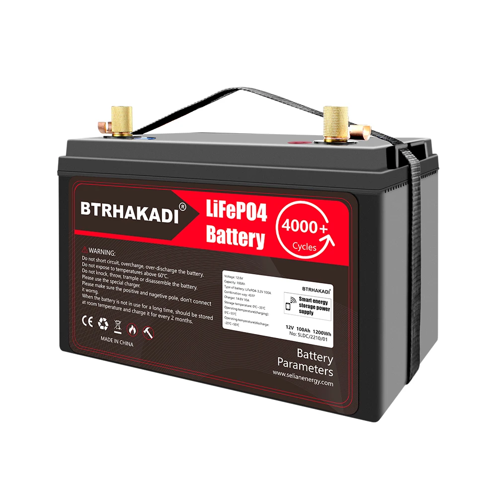HAKADI Lifepo4 12V 100Ah 120Ah 200Ah 24V 100Ah Rechargeable Battery Pack Build-in Smart BMS With Charger For Energy Storage Boat