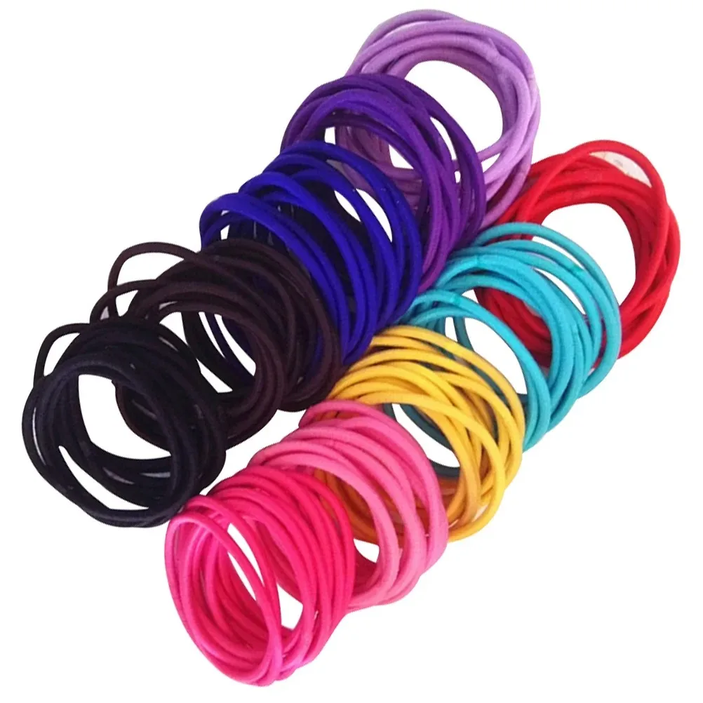 50 Pcs Elastic Hair Bands Ribbons Kids Rubber Elasticity Stretch Headbands for Women Ponytail Holder