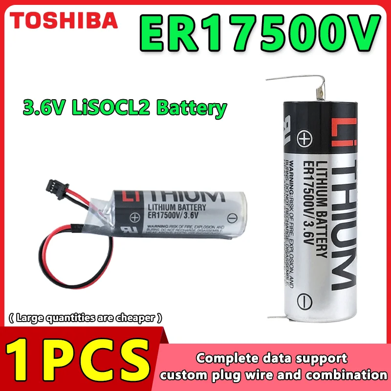 

1Pcs TOSHIBA Hot New ER17500V 3.6V Not Rechargeable Lithium Battery CNC Lathe Plate PLC Control Customizable Plug Made in Japan