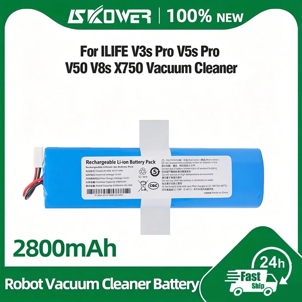 SKOWER Robot Battery for ILIFE V3s Pro V5s Pro V50 V8s V8 Plus V80 X750 Ecovacs Deebot DF43 DF45 Vacuum Cleaner