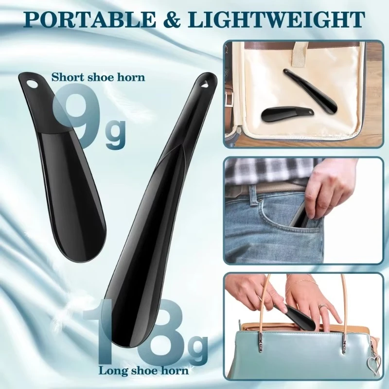Plastic Shoe Horn Long Handle Shoehorns for Men Women Portable Travel Shoehorn Small Mini Lightweight Shoe Insert Tool