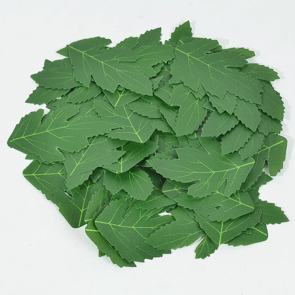 50PCS High Quality Artificial Silk Green Leaf Simulation plants Trident Chrysanthemum Leaves DIY Wedding Home Wall Decoration