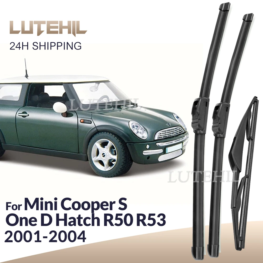 For Mini Cooper S One D Hatch R50 R53 2001-2004 Wiper Front & Rear Wiper Blades Windshield Windscreen Window Brushes 19