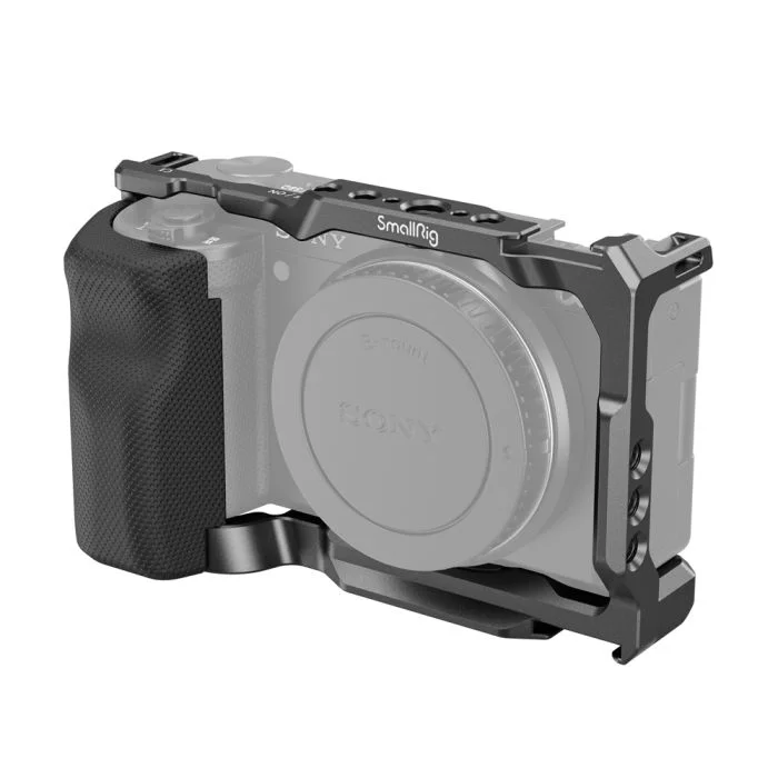 Jaula de cámara SmallRig con mango de jaula de silicona, Kit de aparejo de jaula de placa de liberación rápida Arca integrada para Sony ZV-E10 3538