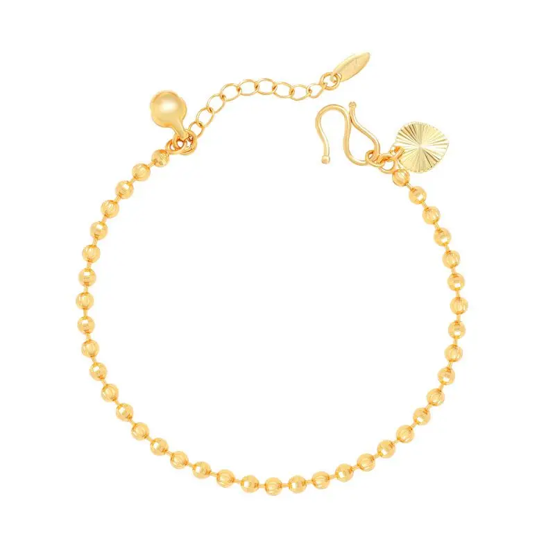 Ювелирные изделия XP -- (17 см + 3 см) 3 мм, браслеты с бусинами для женщин и мужчин, модные украшения, цвет чистого золота, без никеля