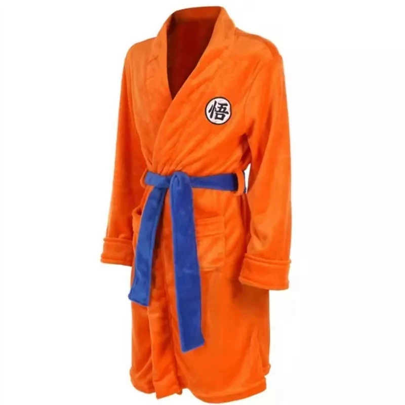 Anime Goku Cosplay Winter Bathrobe Bath Robe Costumes Coral Fleece Cotton Warm Unisex Nightgown Sleepwear Pajamas