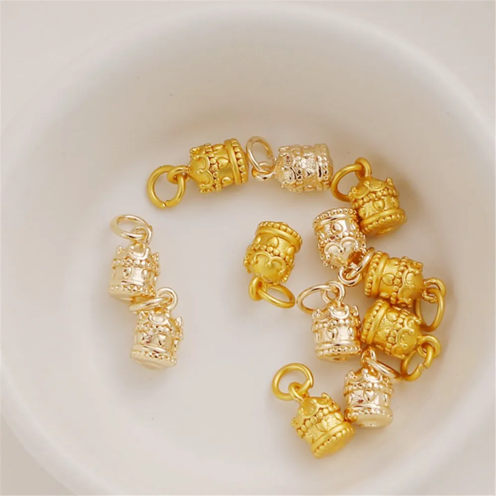 

18K Gold Color Matte Gold Merry-go-round Love Pattern Pendant Pendant Diy Bracelet Necklace Jewelry Charm Charm Accessories