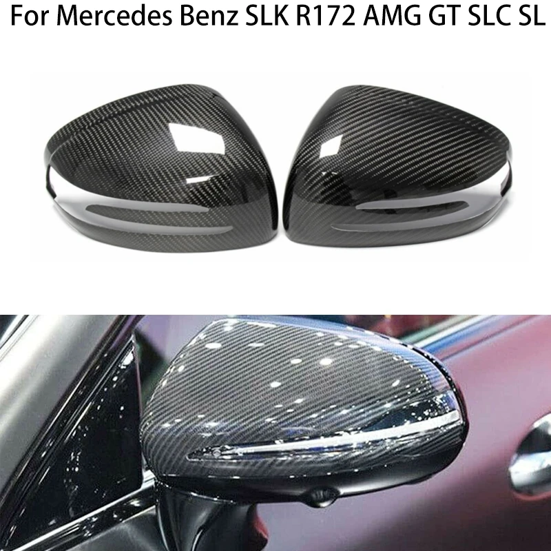 

For Mercedes Benz SLK R172 AMG GT SLC SL R197 200 230 250 350 2012-2018 Real Carbon Fiber Rear view mirror Cover exterior parts