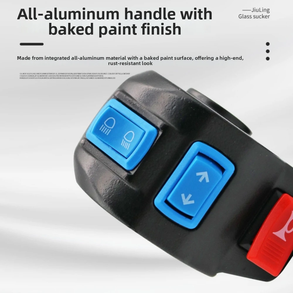 Universal Electric Tricycle Handle Seat Plastic With Brake Lever Horn Headlight Turn Signal Aluminum Alloy Switch Combination