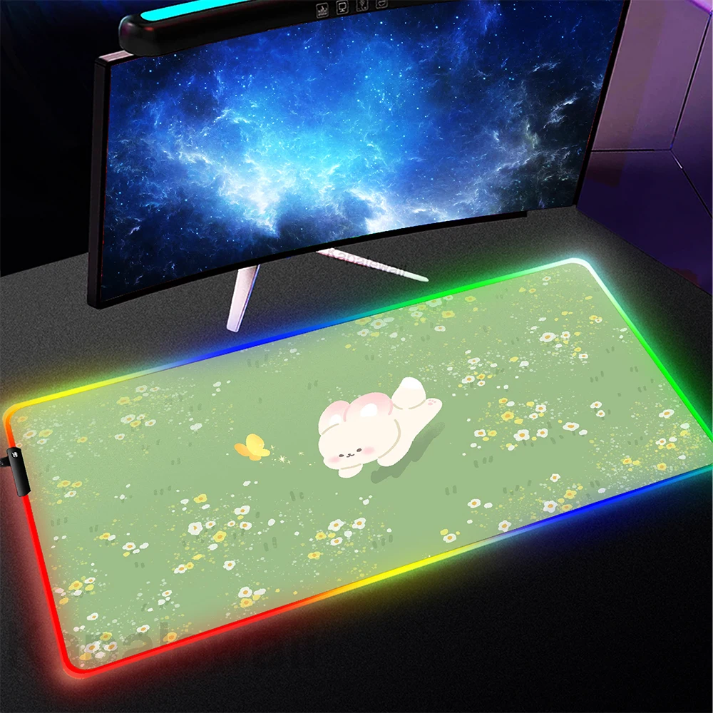 

Mouse Pad Mousepad Rubber Mouse Mat Gaming Speed Keyboard Pads Office Rubber Desk Mat Cute Cat Patten HD Print RGB Mouse Mat