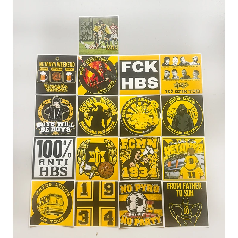 9*9cm Maccabi Netanya FC MNFC 1934 Ultras Vatos Locos Decoration Stikers for Bag Cup Wall Fridge