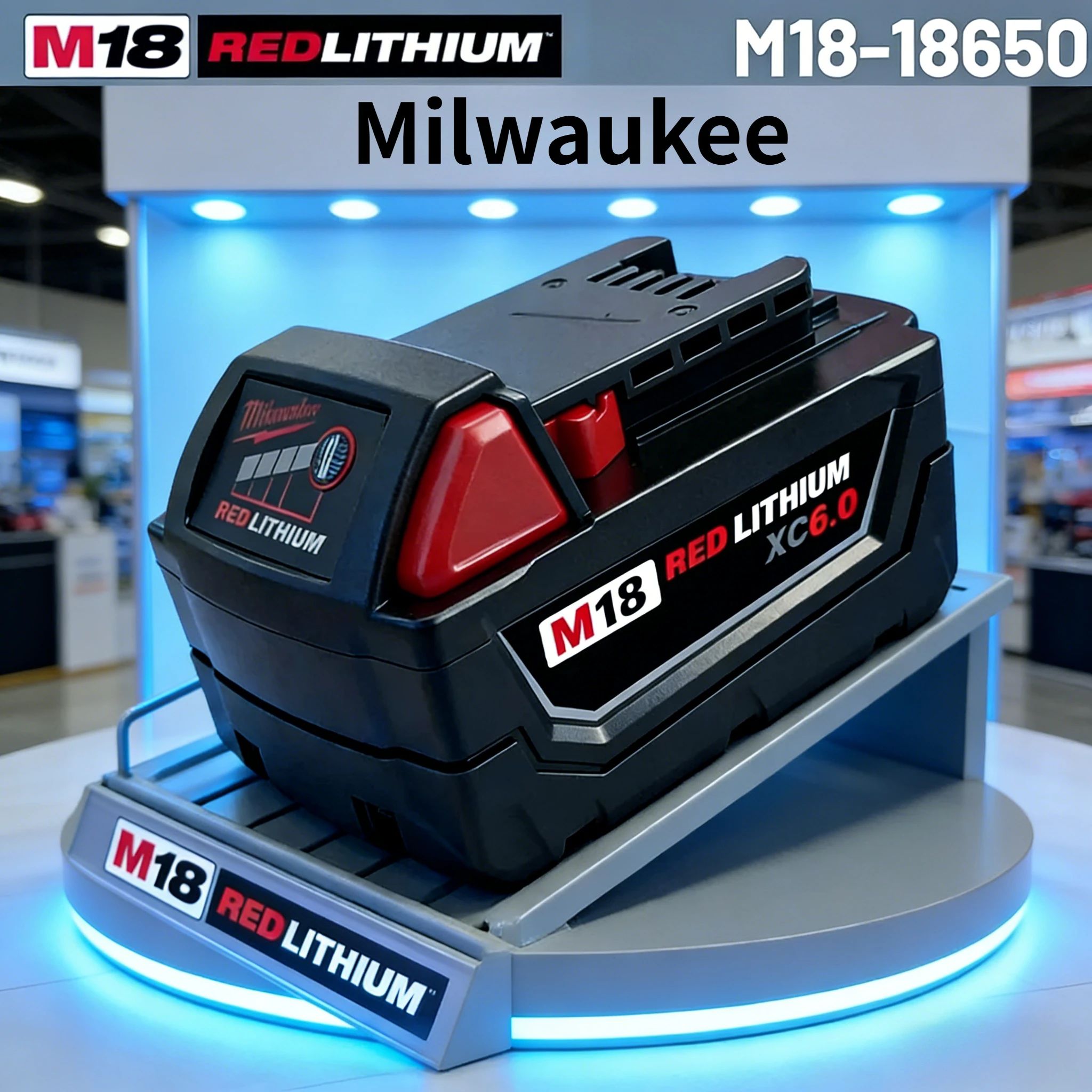 

Milwaukee M18 6000mAh Original Rechargeable Battery,Compatible Milwaukee M18B6 M18B5 48-11-1860 48-11-1850 power-driven Tools