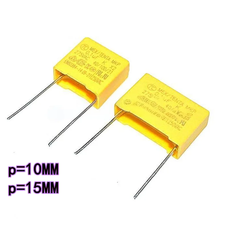 Condensatore di sicurezza 20 pezzi X2 275V104K 0.1UF MPX104KV 275VAC P=10MM/15MM TC