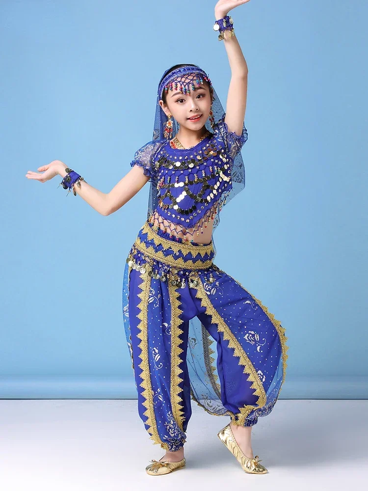 Kids Belly Dance Costumes Oriental Indian Dancing Costumes Belly Dance Wear Dress Children Bollywood Dancing Stage Performance
