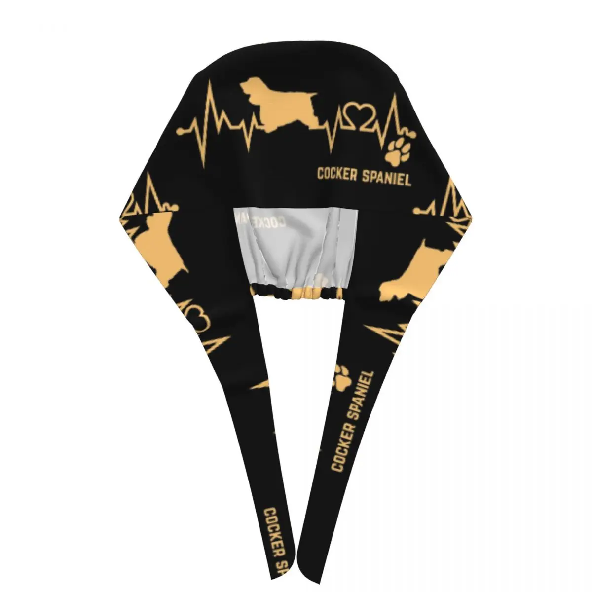 Cocker Spaniel Miłośnik Psów Bicie Serca EKG Impuls Rasowy Zwierzak Łapka Szorowanie Kapelusz Lekarz Pracujący Czepek Chirurgiczny Czepek Pielęgniarski dla Dentysty