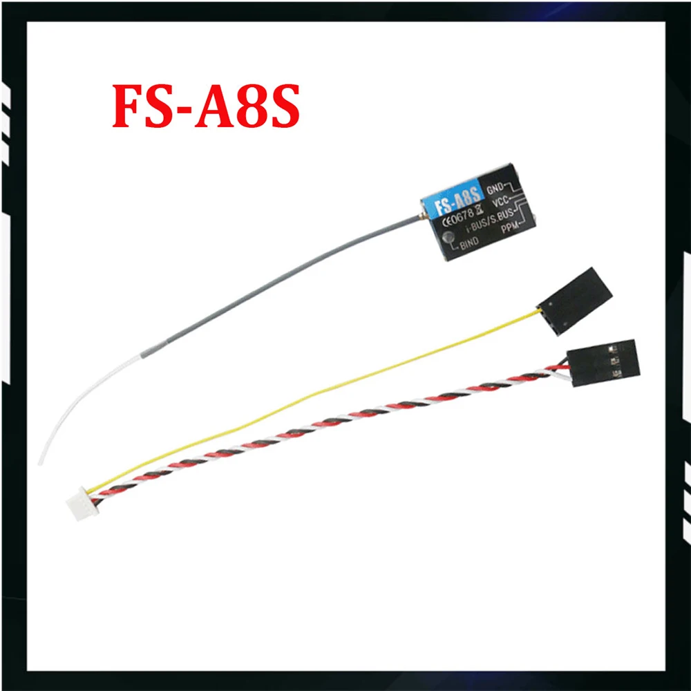 Flysky FS-A8S 2.4G 8CH Mini Receiver with ANTENNA PPM i-BUS SBUS For RC Qaudcopter FPV Racing Drone Compatible FS i6 FS i6S