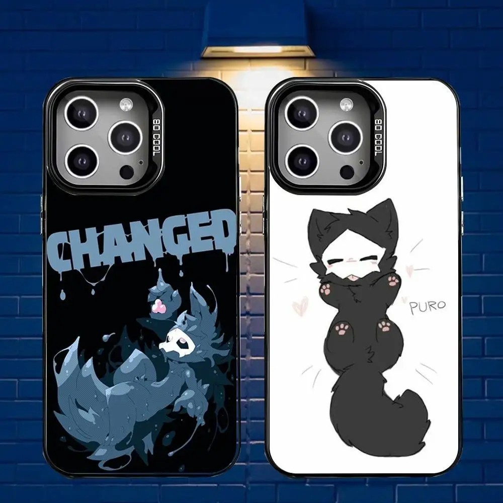 

Cute Changed Furry Art Phone Case For iPhone 16,15,14,13,12,11,Mini,Pro,E,MAX Gray Matte Silicone Black Cover