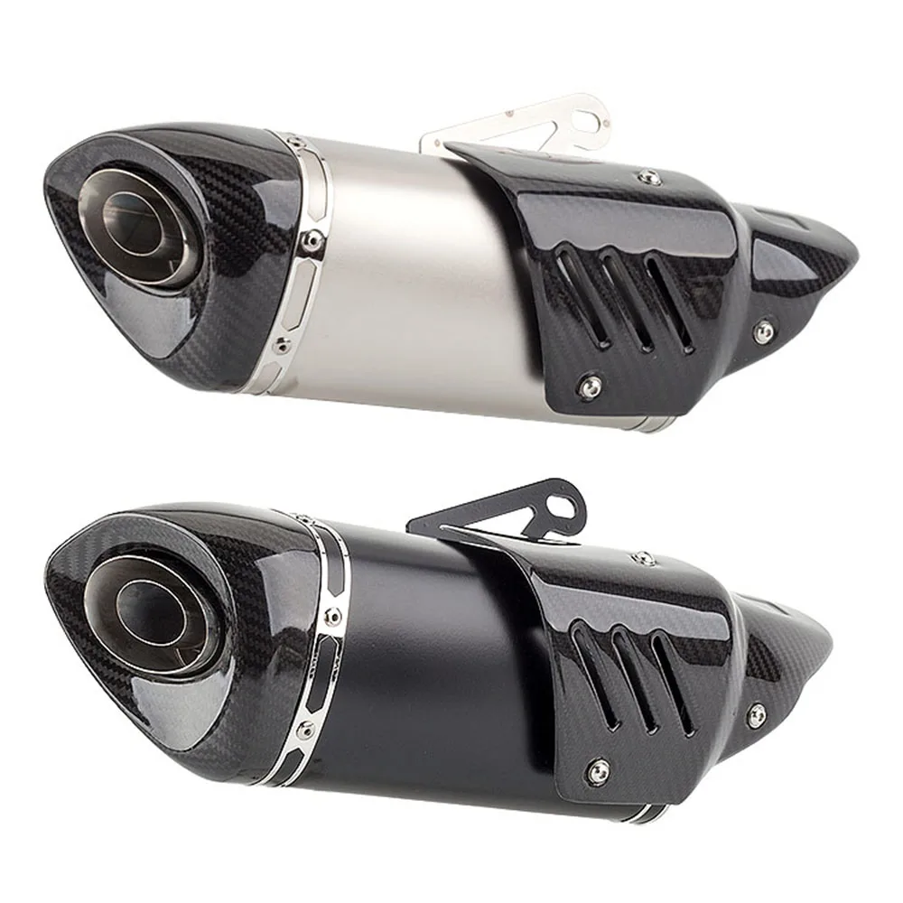 Universal 38mm-51mm inlet Motorcycle Exhaust Carbon Fiber Muffler with DB Kille for DL1000 SV650 DUKE125 CB600F R25