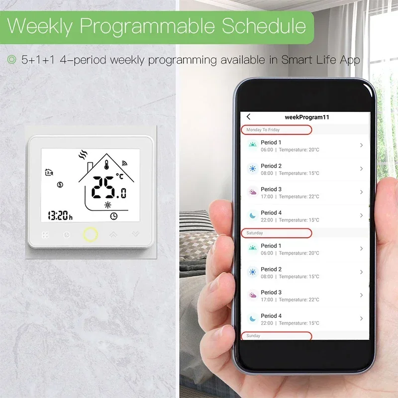 Zigbee Smart Thermostat Hub Required Gas Boiler Water Electric Heating Temperature Controller Tuya Smart Life Alexa Google Home