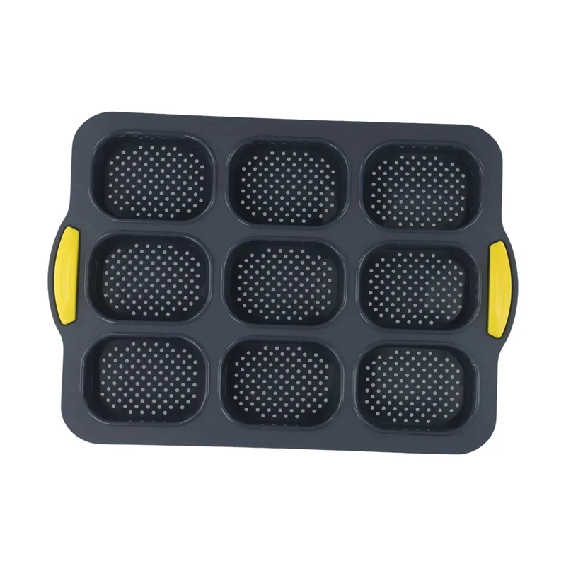 Brot-Backform, 9-Hohlraum, Silikon-Tablett, französischer Brötchen, antihaftbeschichtet, Backform, DIY, Dessert, Kekse, Süßigkeiten, Schokolade, Backwerkzeuge