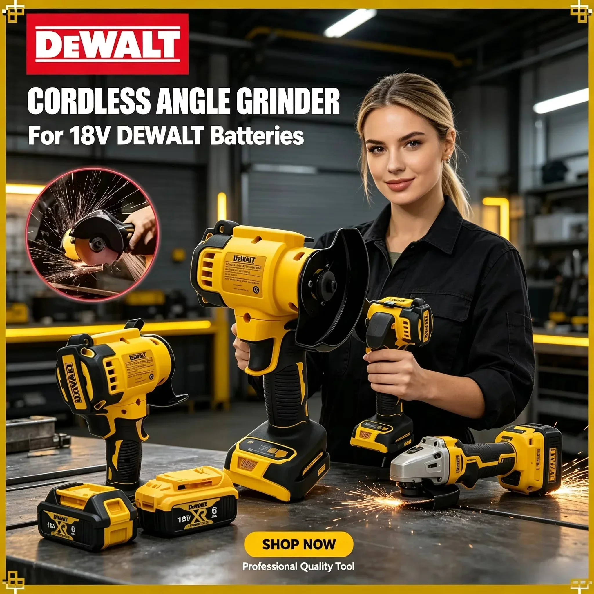 Polishing Grinding Machine DeWALT 2026 NEW Cordless 3Inch Mini Angle Grinder For 18V-20V Battery Electric Cutting Power Tools