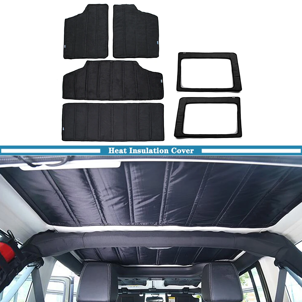 Car Roof Heat Insulation Cover Rear Window Cotton Interior Mat 4-Door for Jeep Wrangler JK 2011 2012 2013 2014 2015 2016 2017